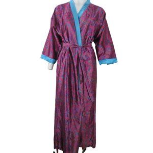 Vintage Moodsetter Full Length Robe Dressing Gown M Multicolor Paisley USA Made